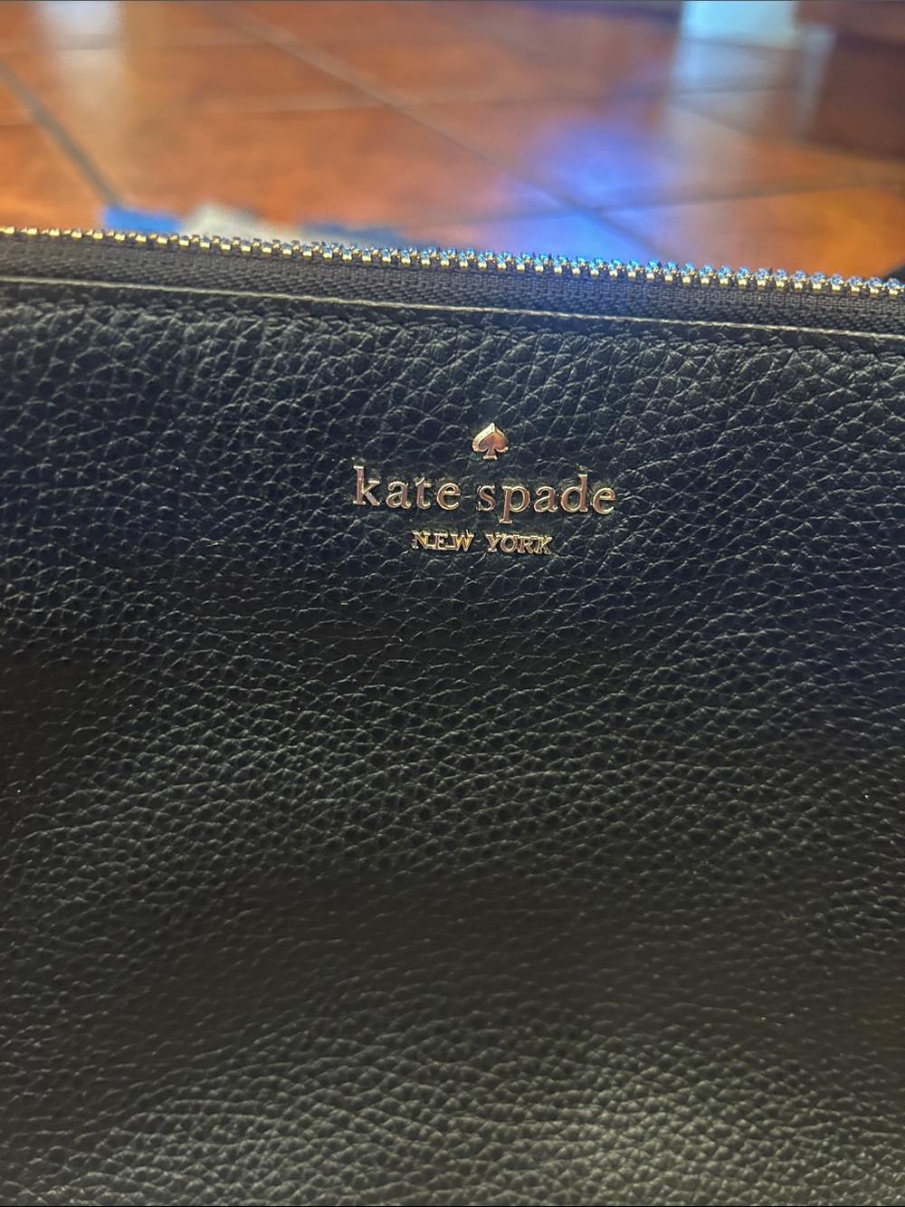 kate spade Black Pebbled Leather Crossbody with Gold Logo - Picture 3 of 10